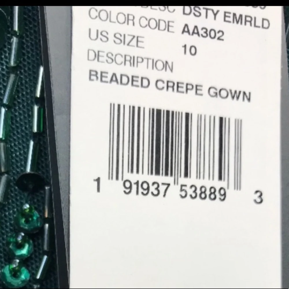 Adrianna Papell beaded short sleeves crepe long dress - Picture 3 of 3